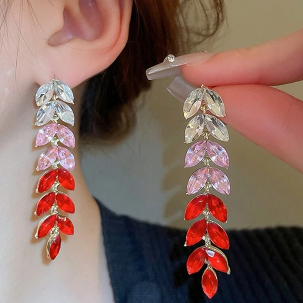 Red Pink Drop Earrings ❤️
